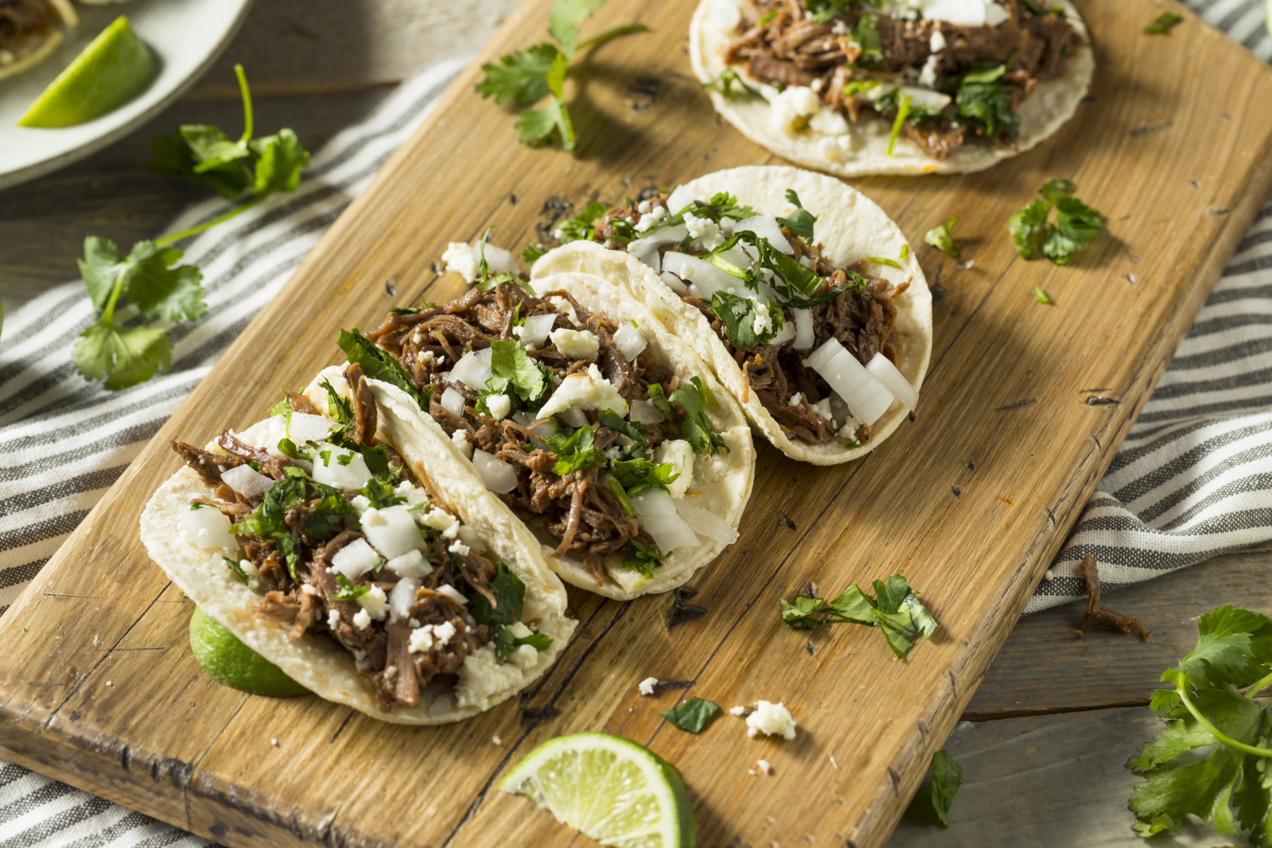 Spicy Homemade Carne Asada Tacos with Cilantro and Onion